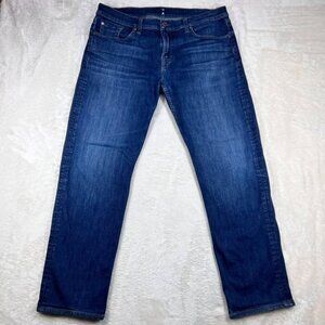 7 For All Mankind Jeans Mens 38 (36x29) Blue Straight Stretch Medium Wash Denim